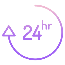 symbole de 24h sur 24h, à toute heure