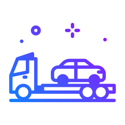 Vecteur d'une remorque transportant une voiture